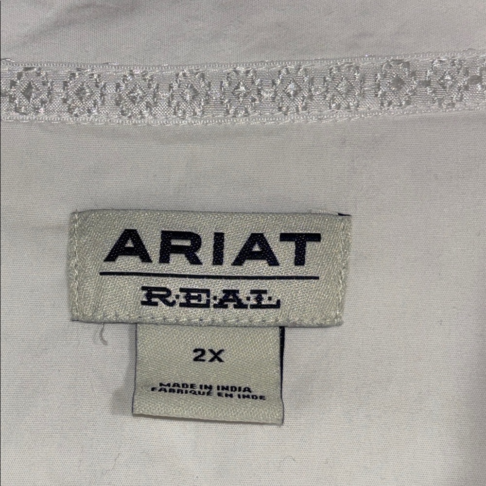 Ariat Real Kirby Stretch LS White Button Down Shirt Women’s Size 2X - Picture 9 of 15